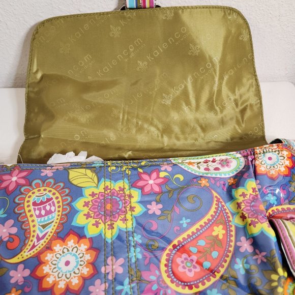 Diaper Bag NEW Laminated Buckle Bag Blue Paisley Floral Baby Kalencom FSTSP NWT - Picture 4 of 15